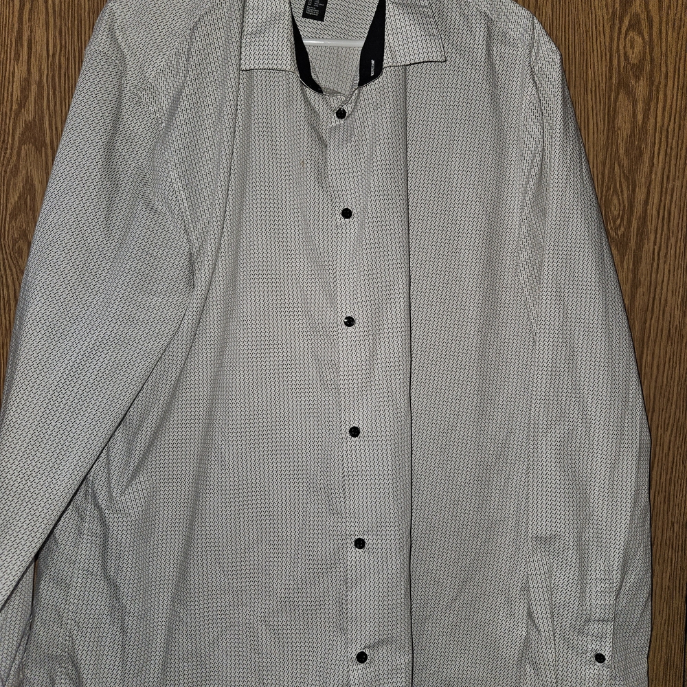 H&M Slim Fit Monochrome Geometric Shirt